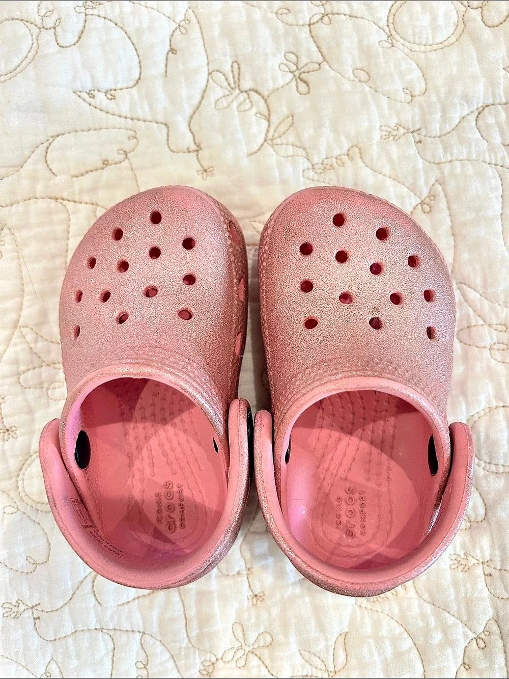 Crocs Classic Clog Glitter Pink Girls 5